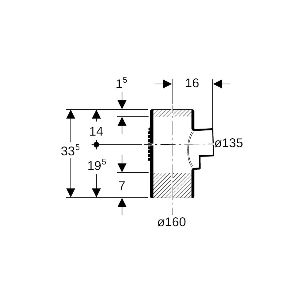 Geberit Silent db20 Abzweig 88,5 Grad, d 160mm, d1 135mm... GEBERIT-315128141 4025416862390 (Abb. 5)