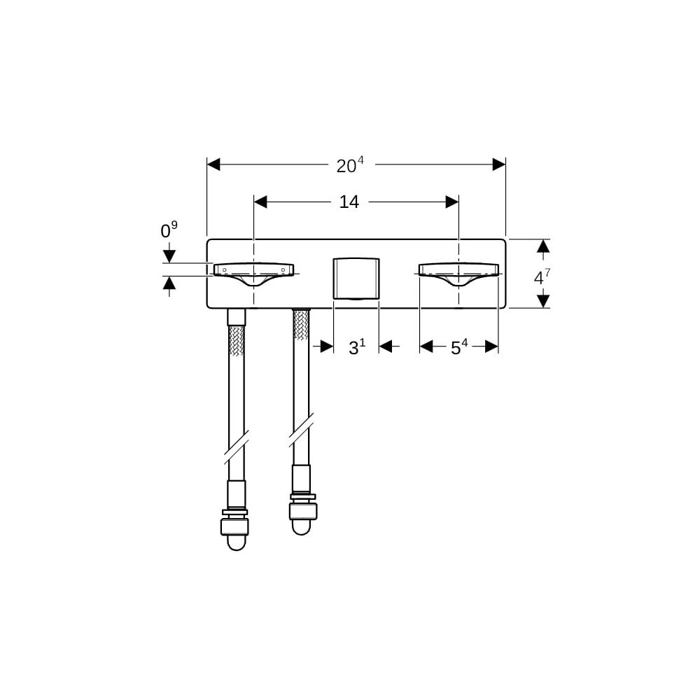 Geberit ONE Waschtischarmatur eckiges Design, Wandmontage, Länge 18cm Zweigriffmisch... GEBERIT-116461211 4025410718747 (Abb. 6)