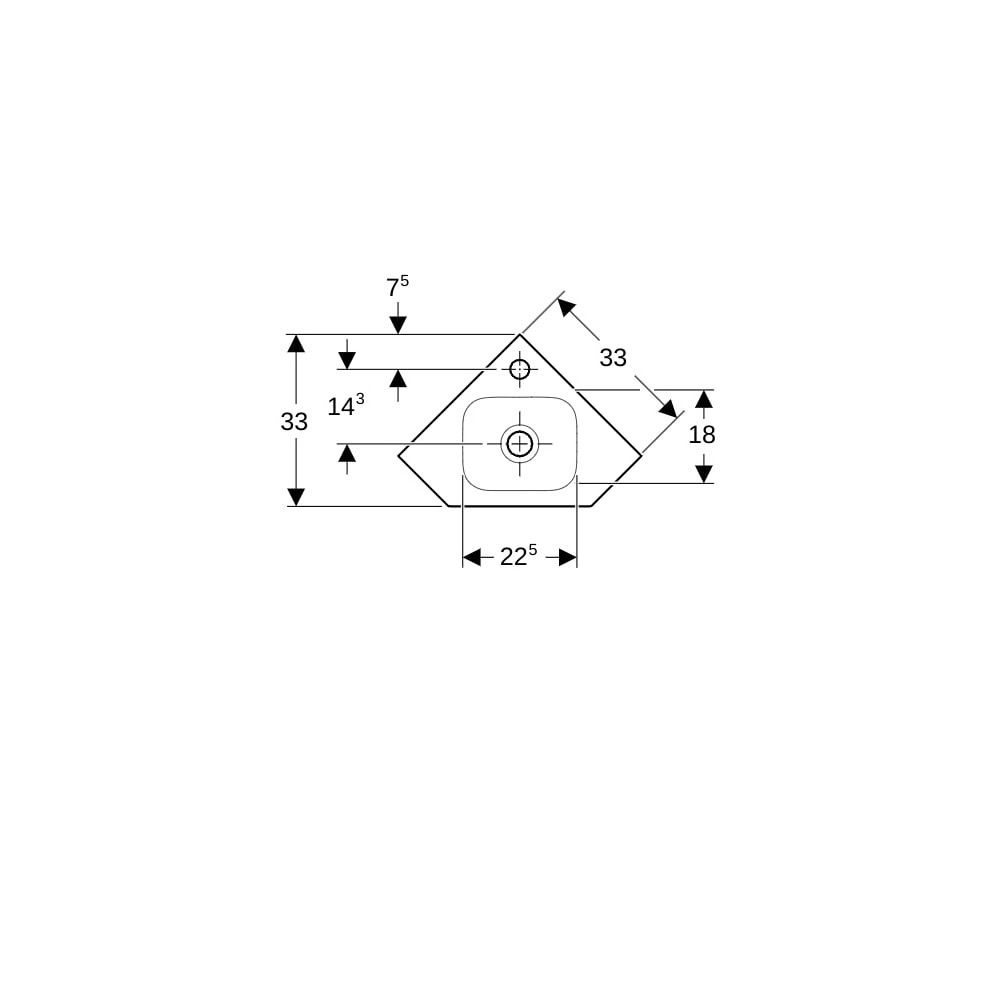 Geberit iCon Eckhandwaschbecken, Breite 46cm, Tiefe 33cm, Hahnloch mittig, ohne Über... GEBERIT-124729000 4022009306064 (Abb. 7)