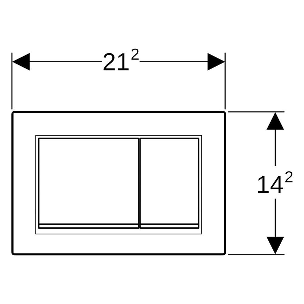 Geberit Betätigungsplatte Omega20, 2-Mengen-Spülung, 212x142x10mm, Kunststoff, Matt... GEBERIT-115080JQ1 4025410756589 (Abb. 12)