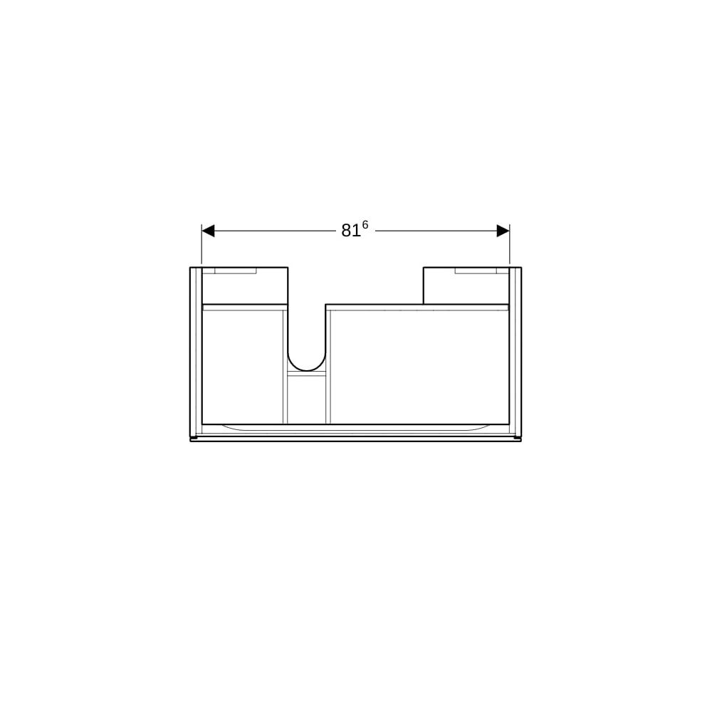 Geberit Xeno2 Unterschrank für Waschtisch, Ablagefläche, 1 Schublade, 88x22x46,2cm, ... GEBERIT-500513011 4025416610083 (Abb. 8)