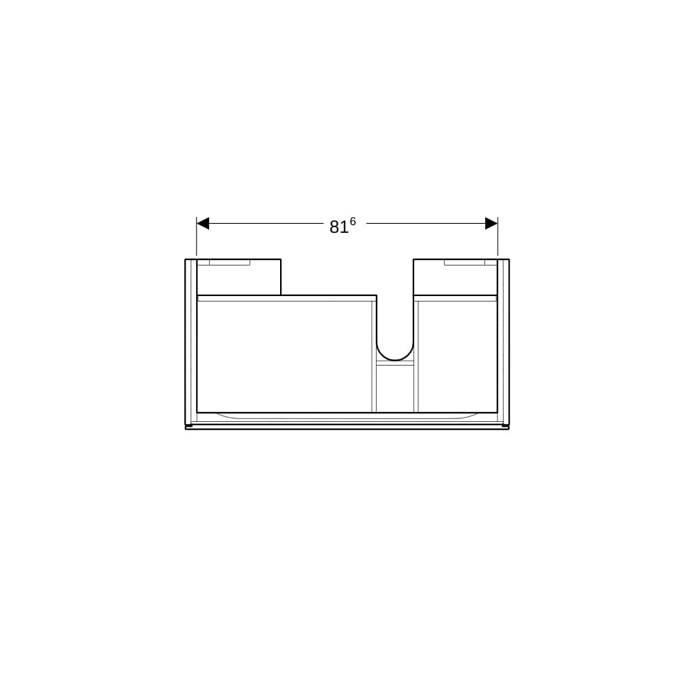 Geberit Xeno2 Unterschrank für Waschtisch mit Ablagefläche links, mit 1 Schublade 88... GEBERIT-500514011 4025416610113 (Abb. 7)