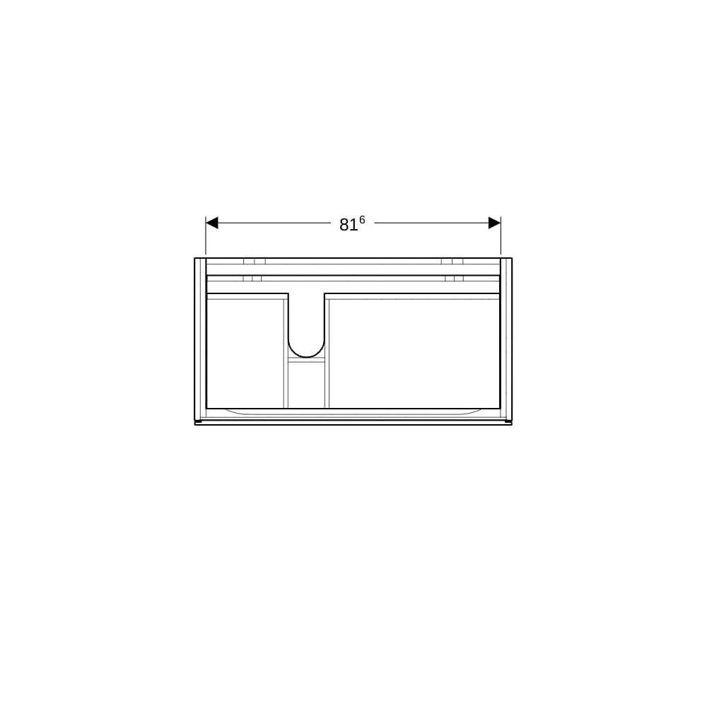 Geberit Xeno2 Unterschrank für Waschtisch Ablagefläche 2 Schubladen 88x53x462cm Weiß... GEBERIT-500515011 4025416610144 (Abb. 8)