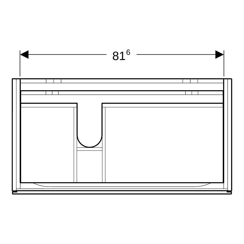 Geberit Xeno2 Unterschrank für Waschtisch Ablagefläche 2 Schubladen 88x53x462cm Wei... GEBERIT-500515011 4025416610144 (Abb. 12)