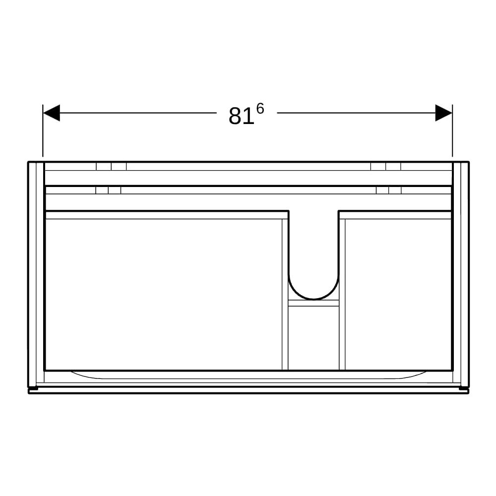 Geberit Xeno2 Unterschrank für Waschtisch mit Ablagefläche links, 2 Schubladen 88x5... GEBERIT-500516011 4025416610229 (Abb. 11)