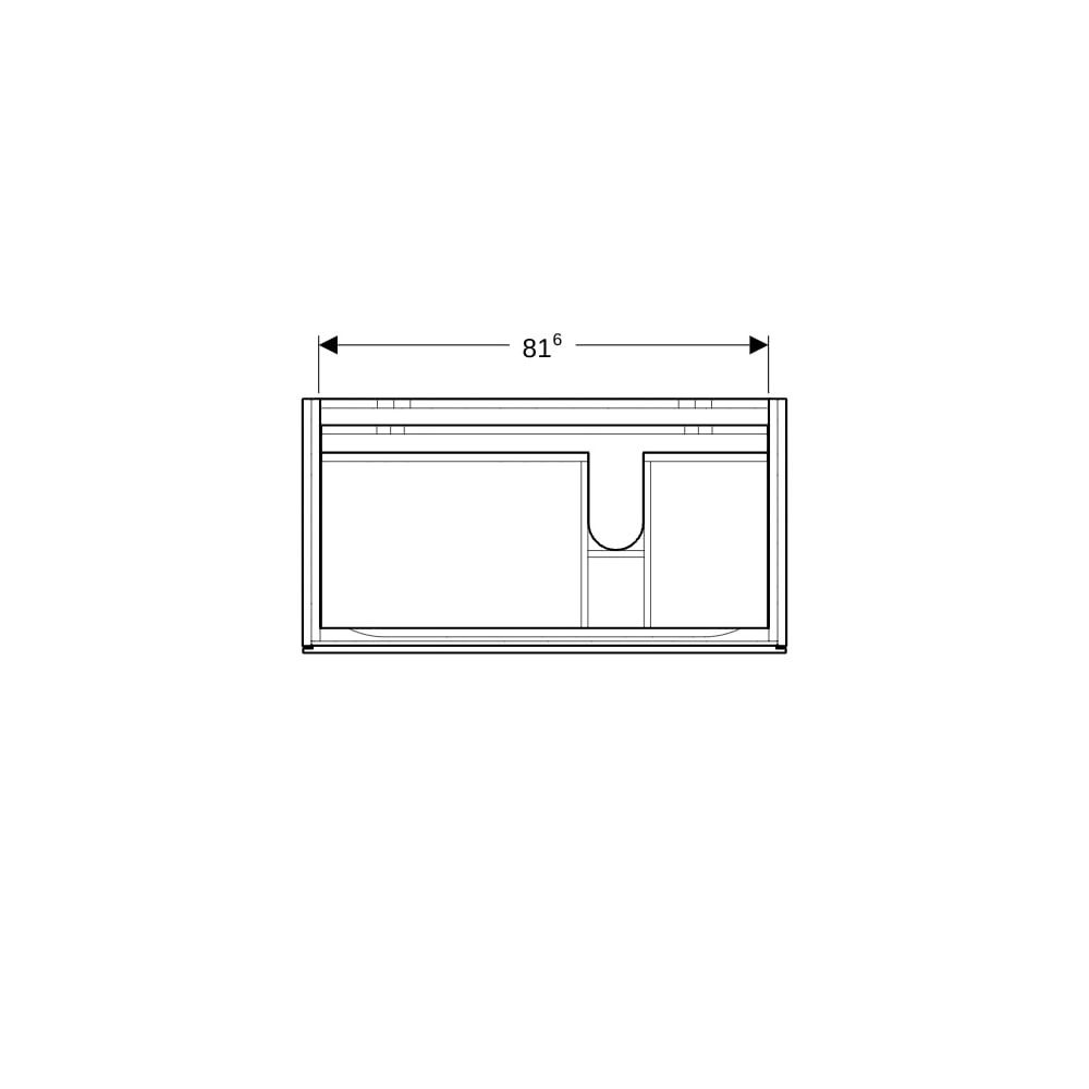 Geberit Xeno2 Unterschrank für Waschtisch mit Ablagefläche links, 2 Schubladen 88x53... GEBERIT-500516431 4025416610243 (Abb. 7)