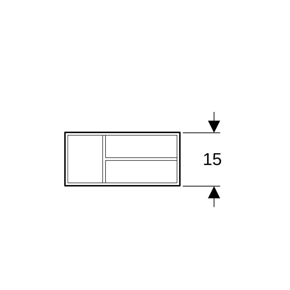 Geberit Xeno2 Schubladeneinsatz, T-Unterteilung, für obere Schublade, 32,3x6,2x15cm,... GEBERIT-500525001 4025416608547 (Abb. 7)