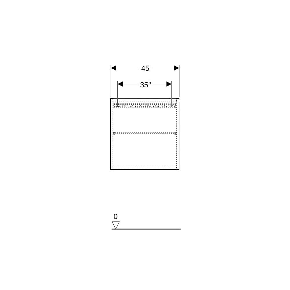 Geberit Hängeschrank quadratisch, mit einer Tür 45x46,7cm, Lava lackiert matt/Glas g... GEBERIT-502319JK2 4025410126832 (Abb. 5)