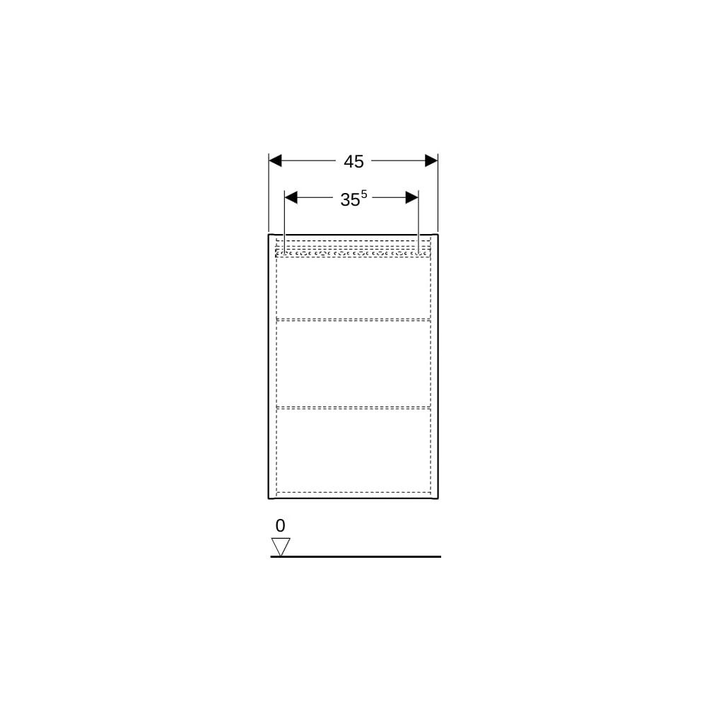 Geberit Hängeschrank rechteckig, mit einer Tür 45x70cm, Lava lackiert matt/Glas glän... GEBERIT-502318JK2 4025410133533 (Abb. 5)
