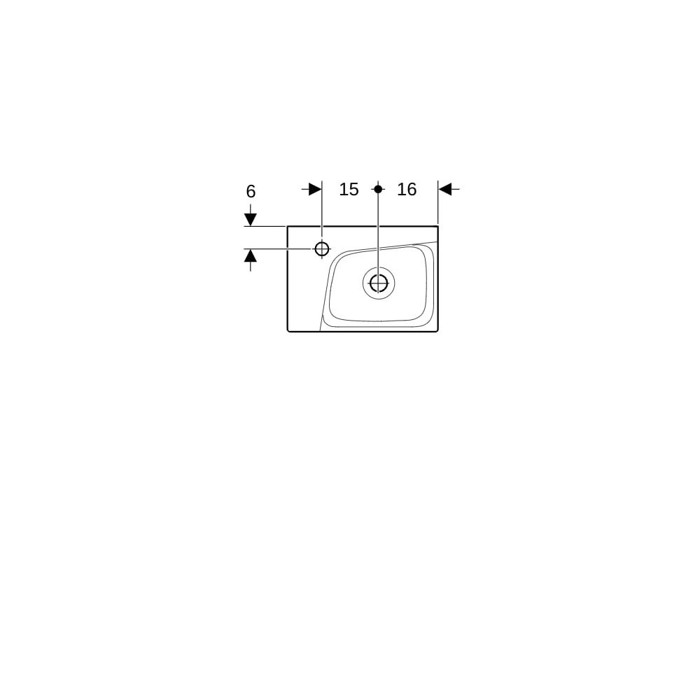 Geberit Xeno2 Handwaschbecken, 40x12,5x28cm, Hahnloch links, ohne Überlauf, Weiß/Ker... GEBERIT-500528011 4025416608646 (Abb. 7)