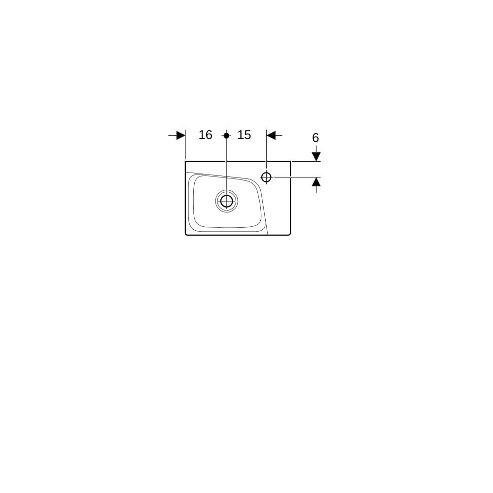 Geberit Xeno2 Handwaschbecken, 40x12,5x28cm, Hahnloch rechts, ohne Überlauf, Weiß/Ke... GEBERIT-500529011 4025416605416 (Abb. 7)