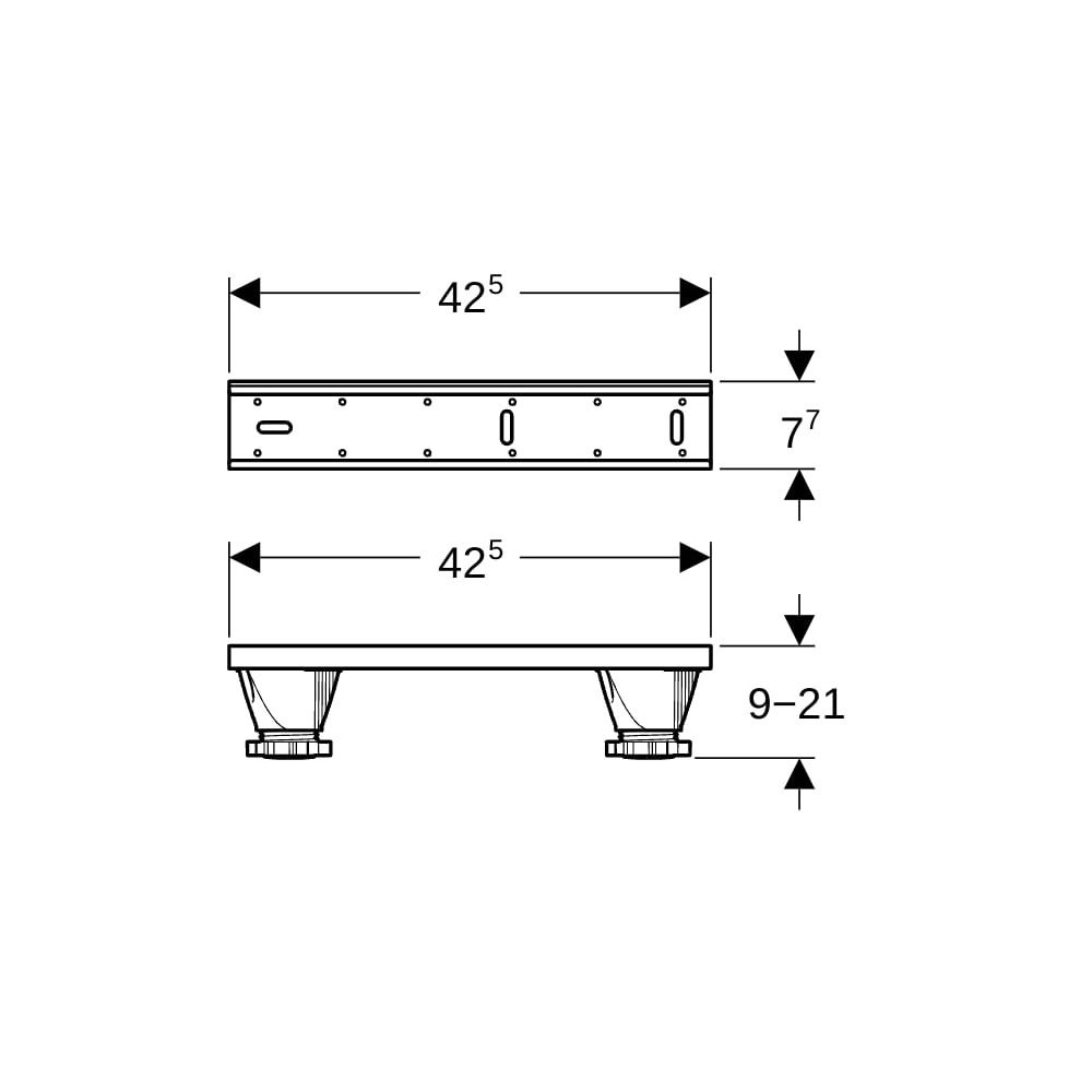 Geberit Set Füße, Traversen, mit Wandanker, für Badewanne aus Sanitäracryl... GEBERIT-554910001 4025410749772 (Abb. 6)