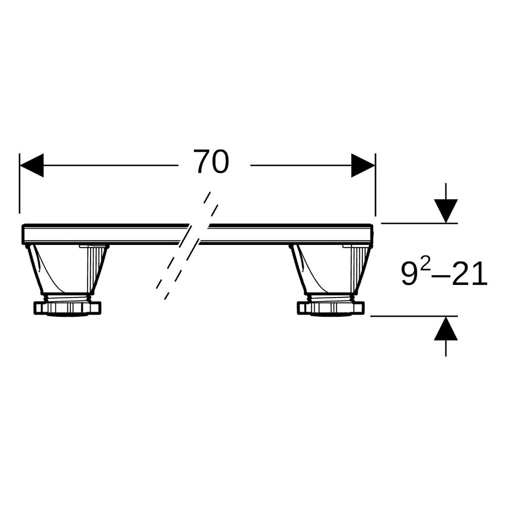 Geberit Set Füße und 3 Traversen, für Duschwannen aus Steinharz, bis 140cm 70x9,2-21... GEBERIT-554958002 4025410896131 (Abb. 9)
