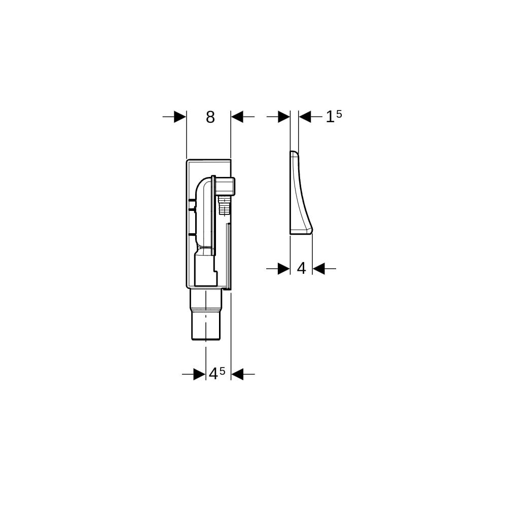 Geberit Set UP-Geruchsverschluss für Geräte, mit einem Anschluss, Wandeinbaukasten, ... GEBERIT-152232001 4025416665311 (Abb. 7)