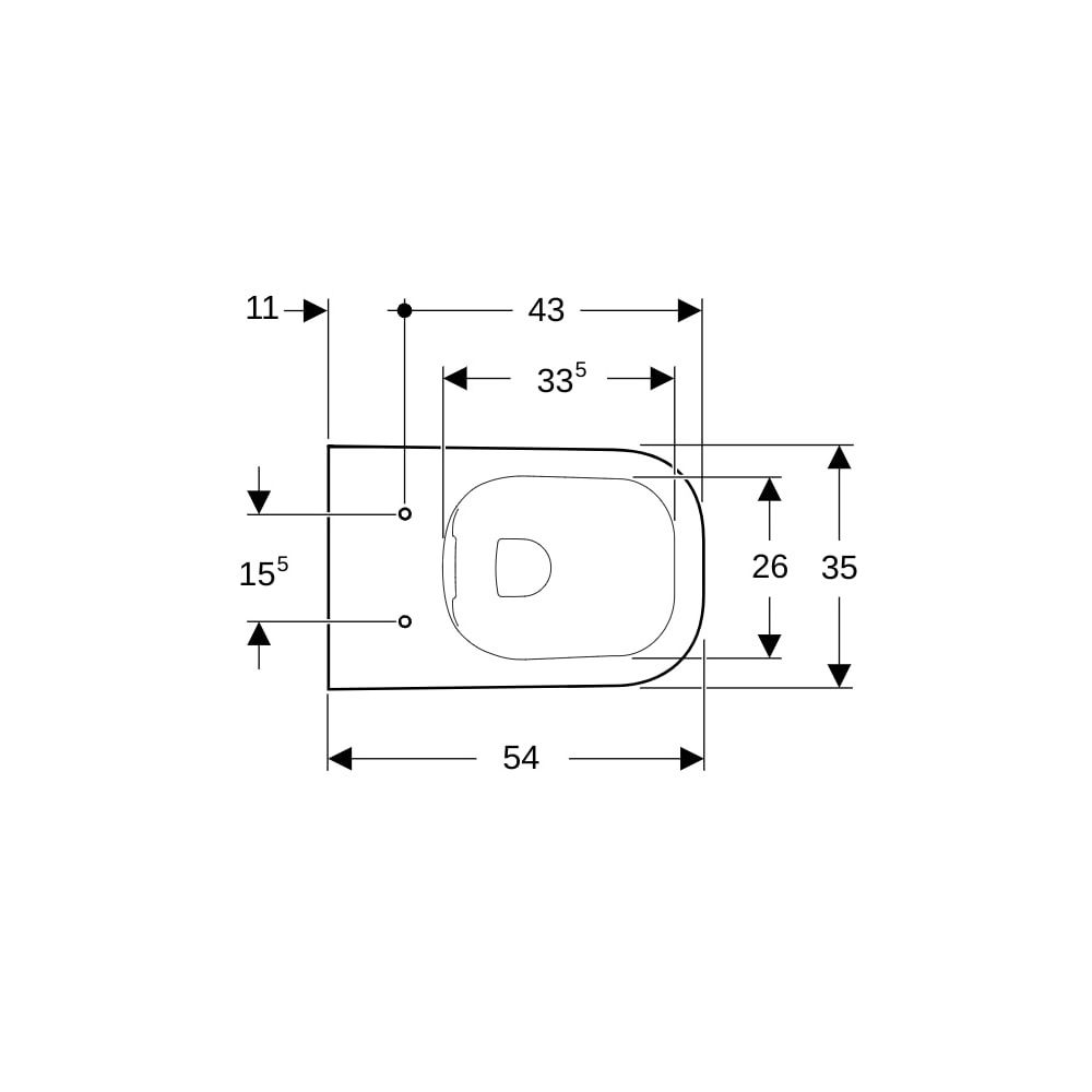 Geberit Smyle Square Wand-WC Tiefspüler, geschlossene Form, Rimfree... GEBERIT-500208011 4025416425700 (Abb. 7)