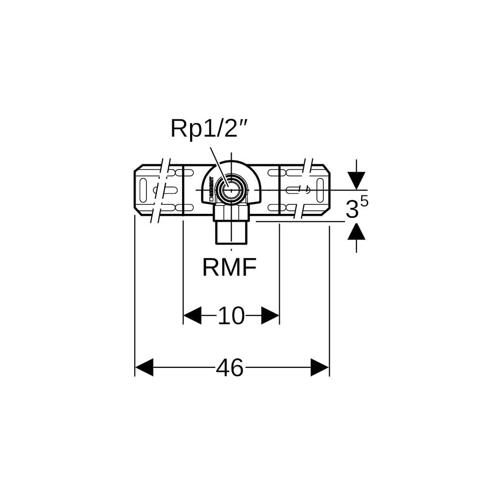Geberit Anschlusswinkel 90 Grad mit Außengewinde MF 1/2", vormontiert, einfach, RMF ... GEBERIT-632851002 4025410759856 (Abb. 7)