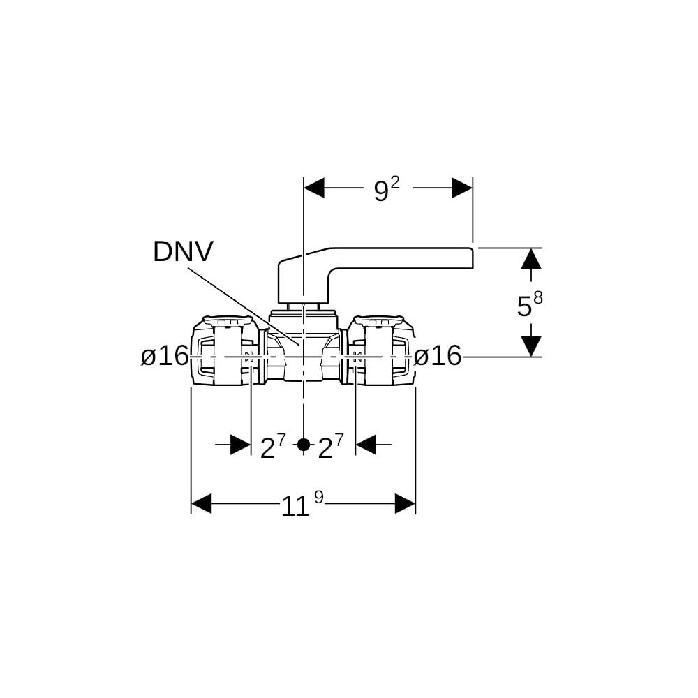 Geberit FlowFit Kugelhahn mit Betätigungshebel, d 16mm... GEBERIT-619850001 4025416604327 (Abb. 5)