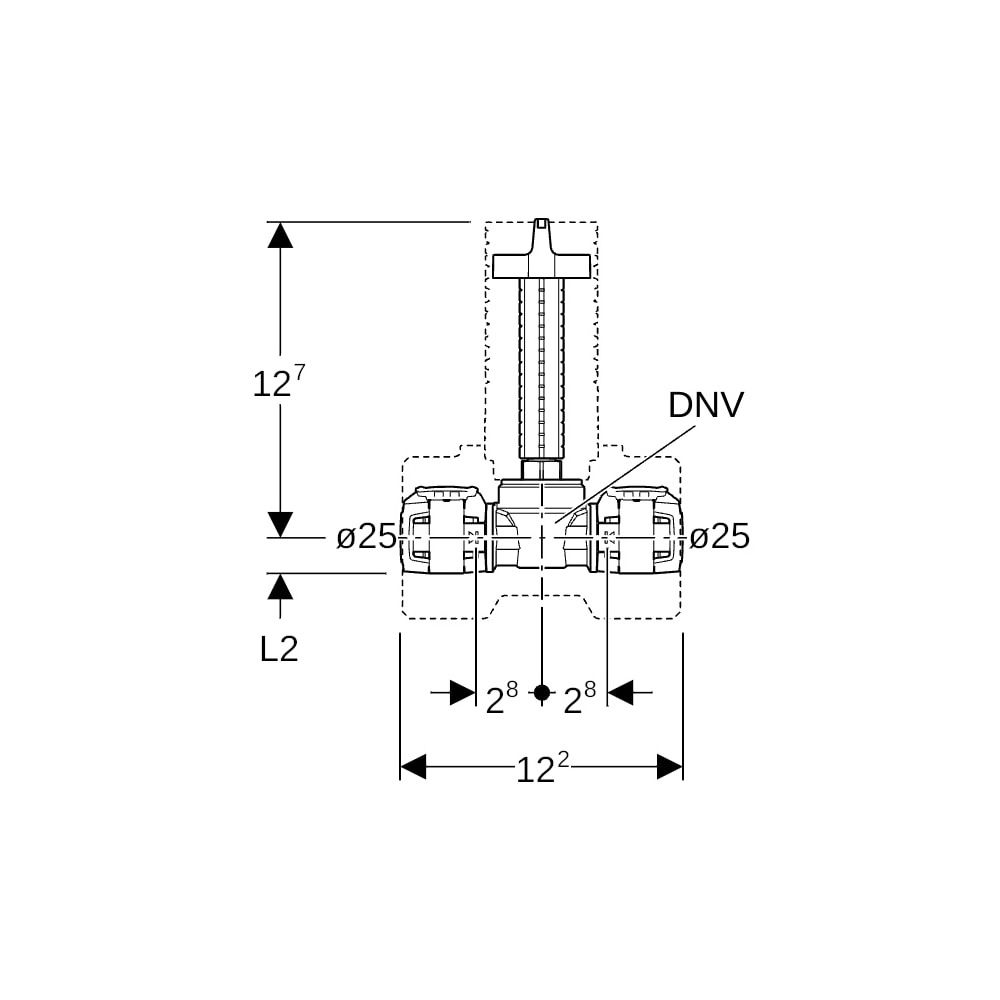 Geberit FlowFit Unterputz-Kugelhahn mit Dämmung Außendurchmesser 25mm, 10 bar... GEBERIT-619872001 4025410770103 (Abb. 5)
