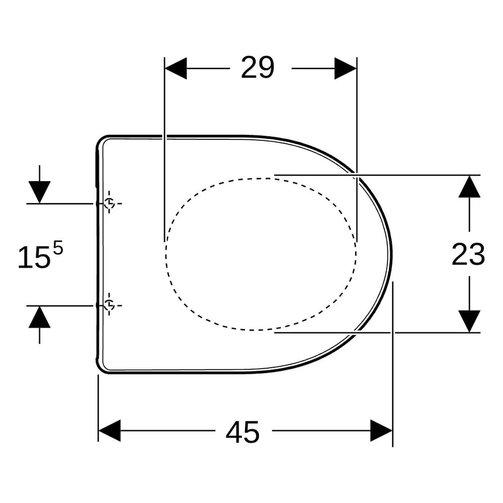 Geberit Renova WC-Sitz Befestigung von oben, Absenkautomatik, o. Quick-Release-Scha... GEBERIT-573025000 4022009284720 (Abb. 13)