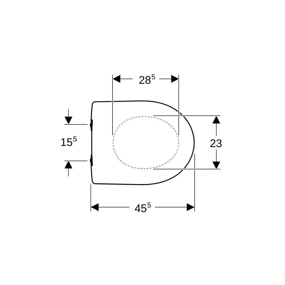 Geberit Renova WC-Sitz Befür von oben, Absenkautomatik, o. Quick-Release-Scharniere,... GEBERIT-573025068 4022009284881 (Abb. 7)