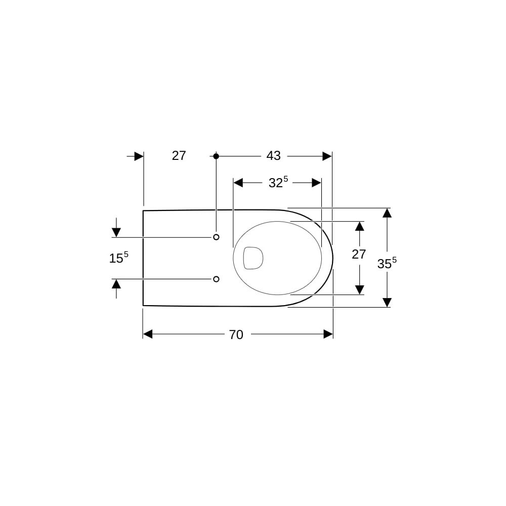 Geberit Renova Comfort Wand-WC Tiefspüler, verlängerte Ausladung Tiefe 70cm, Weiß... GEBERIT-208520000 4022009344035 (Abb. 7)