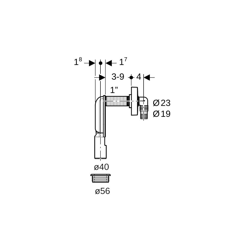 Geberit Unterputz-Geruchsverschluss für Geräte, mit einem Anschluss Außendurchmesser... GEBERIT-152235111 4025416751595 (Abb. 9)