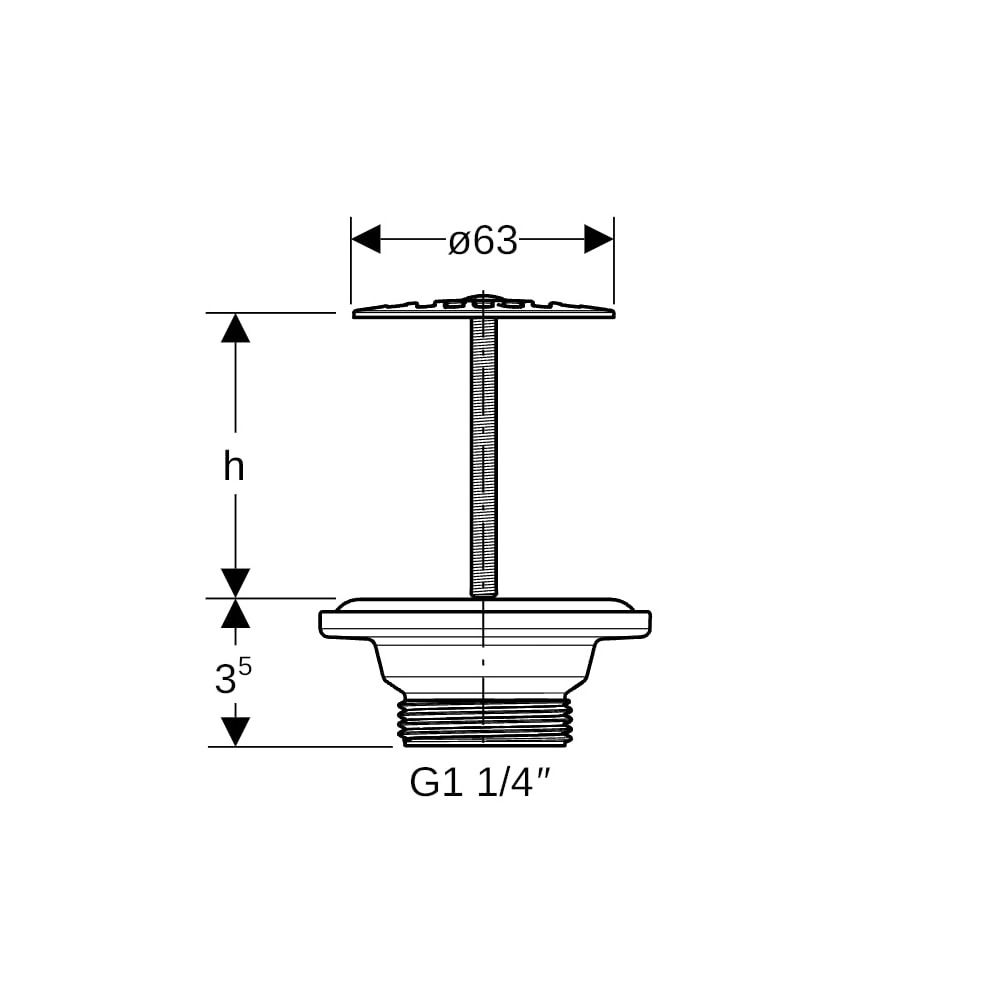Geberit Ablaufventil mit freiem Auslauf, Sieb... GEBERIT-152005001 4025410781031 (Abb. 5)