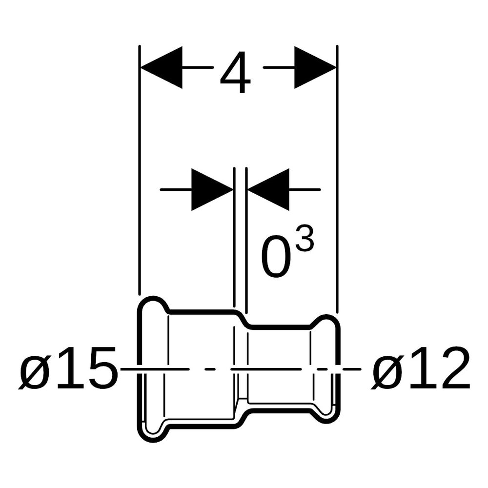 Geberit Mapress Kupfer Muffe reduziert, D 15mm, D1 12mm, Rotguss bleifrei... GEBERIT-62050 4024723620501 (Abb. 7)