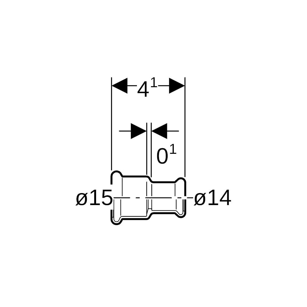 Geberit Mapress Kupfer Übergangsmuffe d 15mm, d1 14mm... GEBERIT-62020 4024723620204 (Abb. 5)