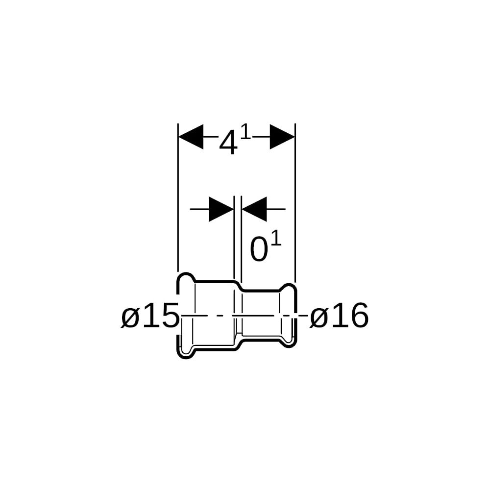 Geberit Mapress Kupfer Übergangsmuffe d 15mm, d1 16mm... GEBERIT-62022 4024723620228 (Abb. 5)