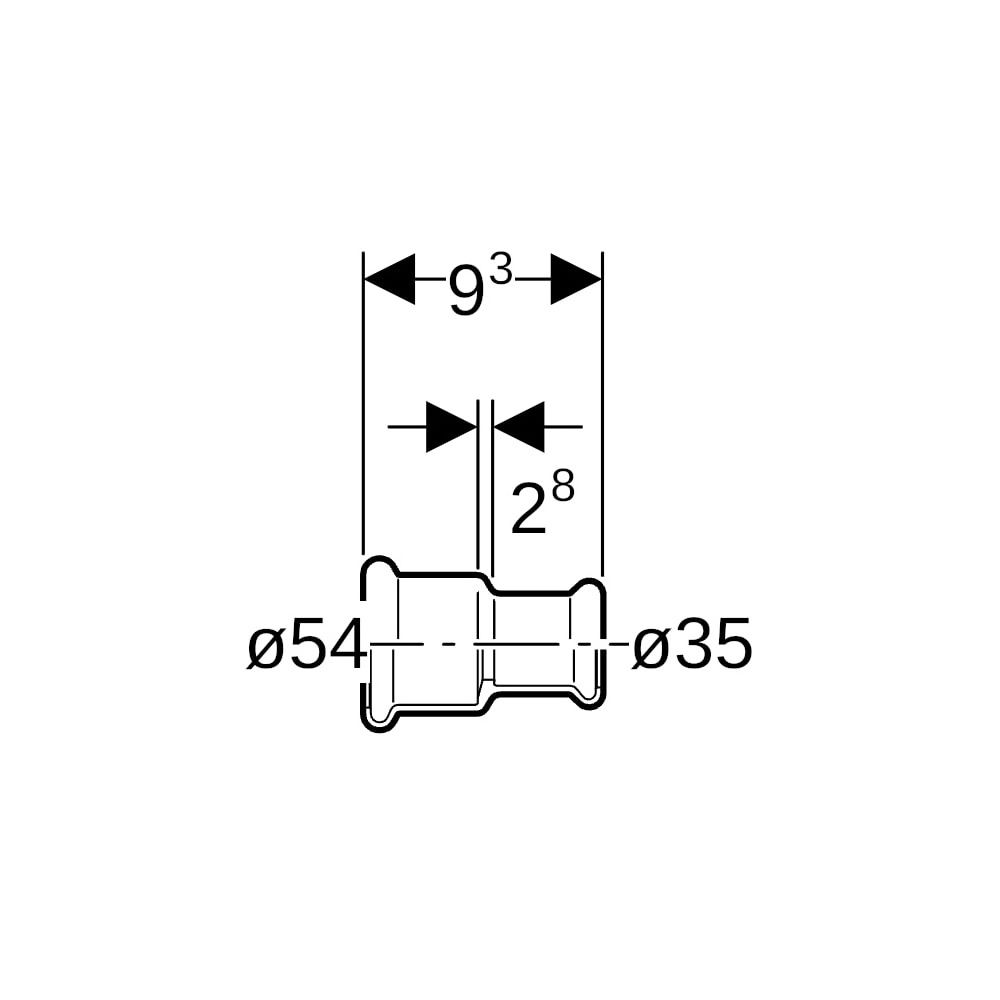 Geberit Mapress C-Stahl Muffe reduziert d 54mm, d1 35mm... GEBERIT-22024 4024723220244 (Abb. 5)