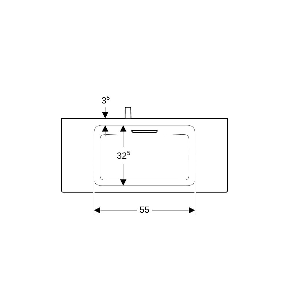 Geberit ONE Waschtisch schwebendes Design Abgang horizontal verk. Ausl., 90x40cm o. ... GEBERIT-500390012 4025410574350 (Abb. 7)