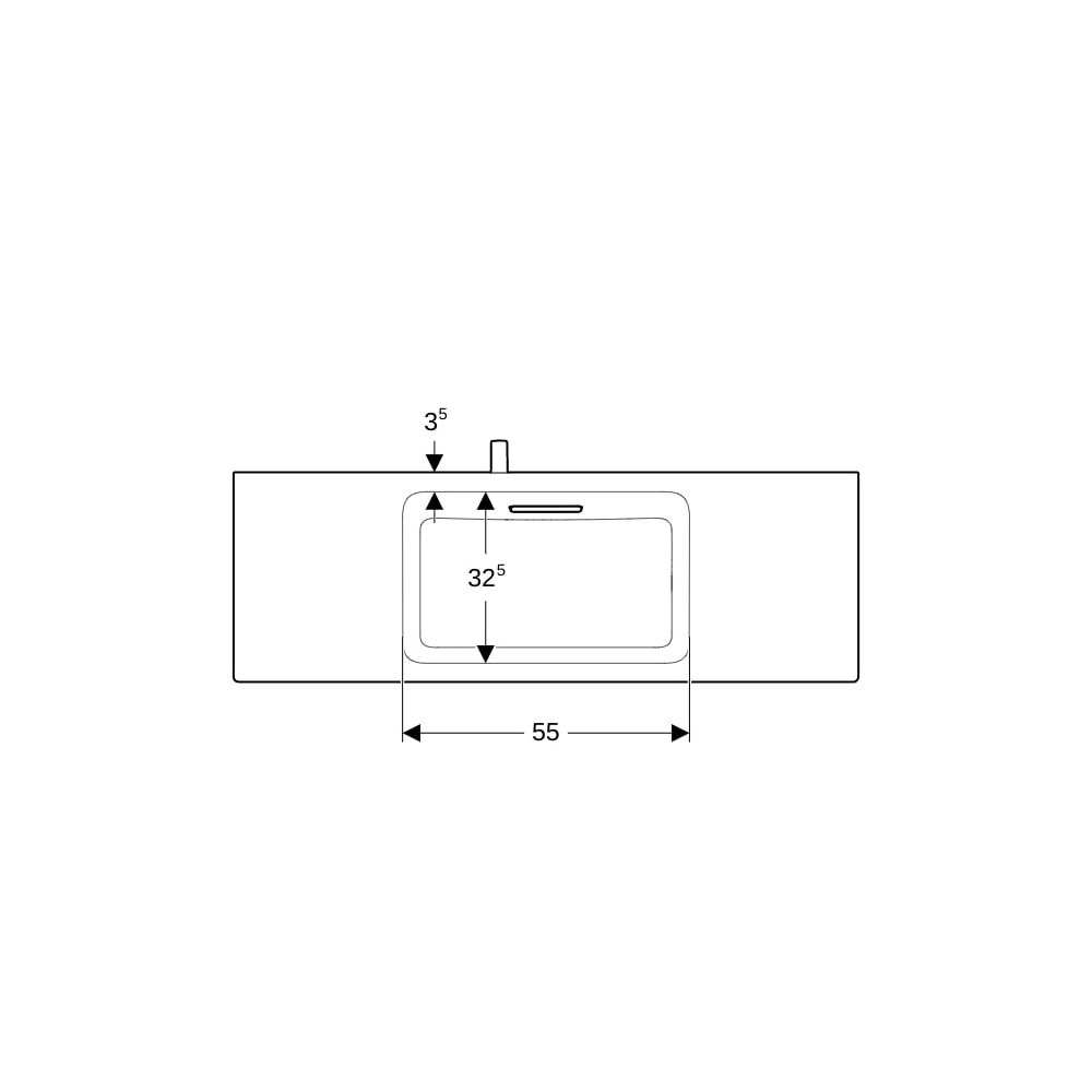 Geberit ONE Waschtisch schwebendes Design, horizontal verk. Ausl. B 120cm T 40cm o. ... GEBERIT-500392012 4025410574404 (Abb. 7)