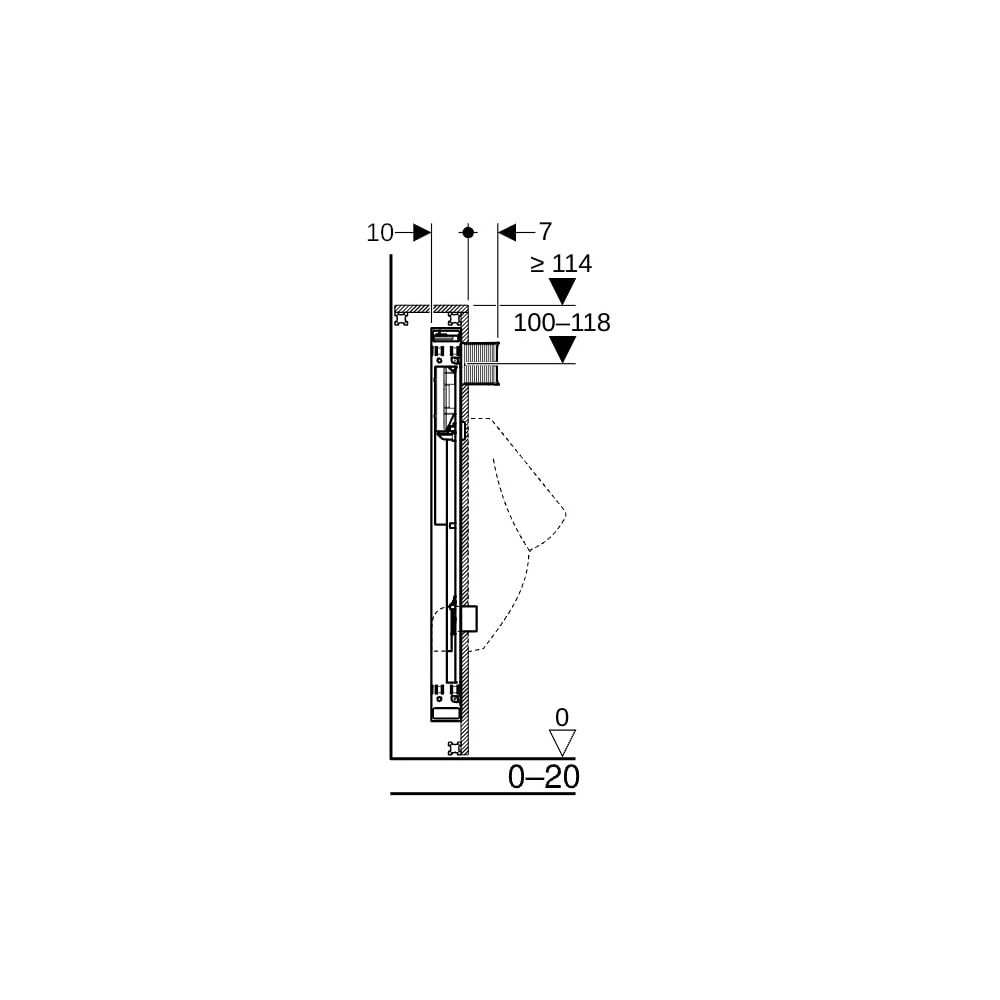 Geberit GIS Element für Urinal, 114cm, universell... GEBERIT-461621001 4025416756590 (Abb. 7)