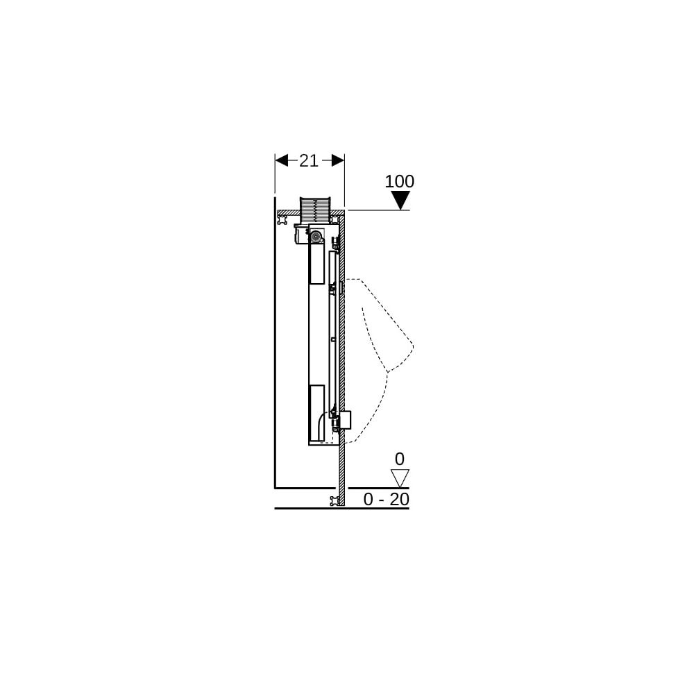 Geberit GIS Element für Urinal, 100cm, universell, für Betätigung von oben... GEBERIT-461622001 4025416756620 (Abb. 7)