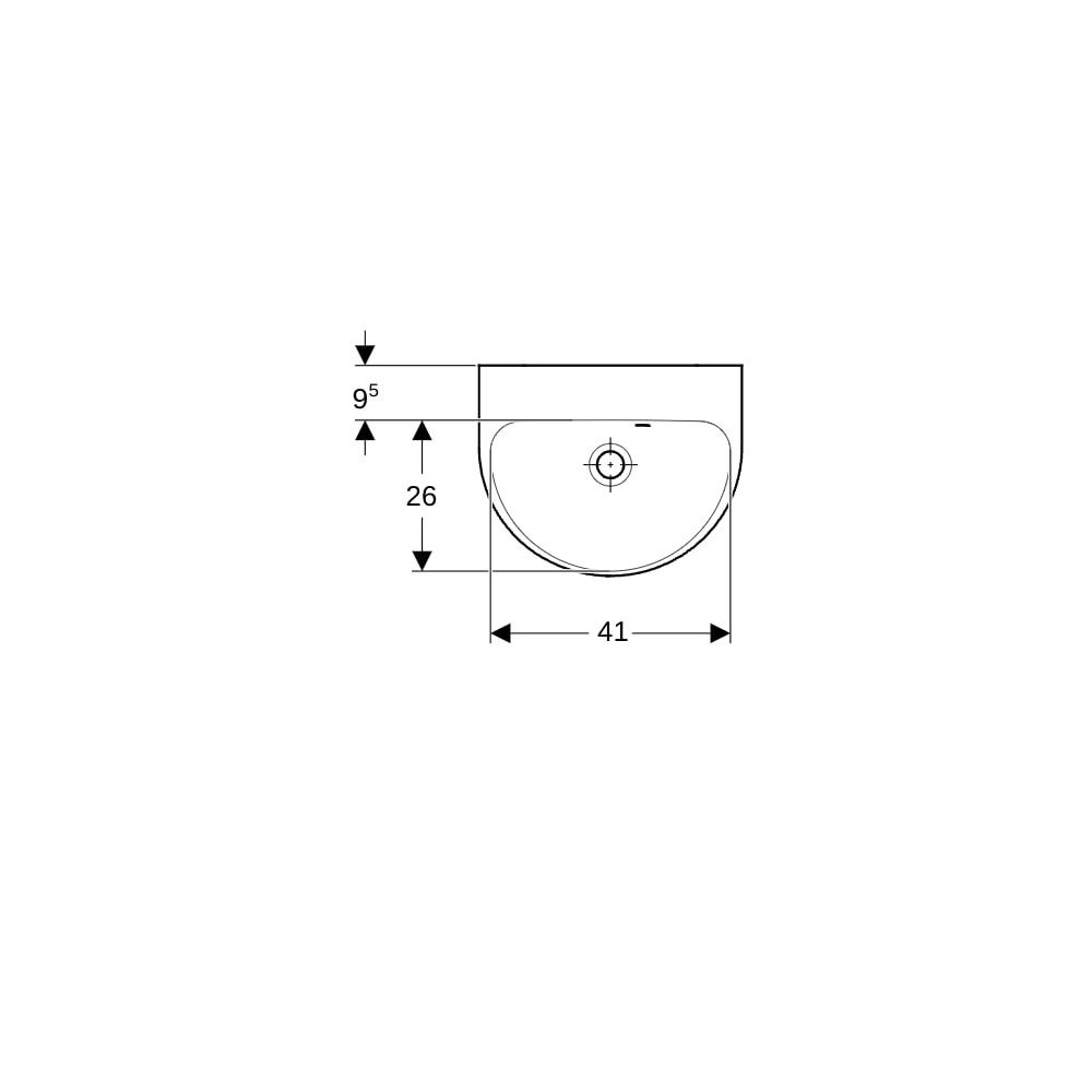 Geberit Renova Handwaschbecken mit asymmetrischem Überlauf, 45x17,3x36cm, ohne Hahnl... GEBERIT-500495011 4025416142539 (Abb. 7)
