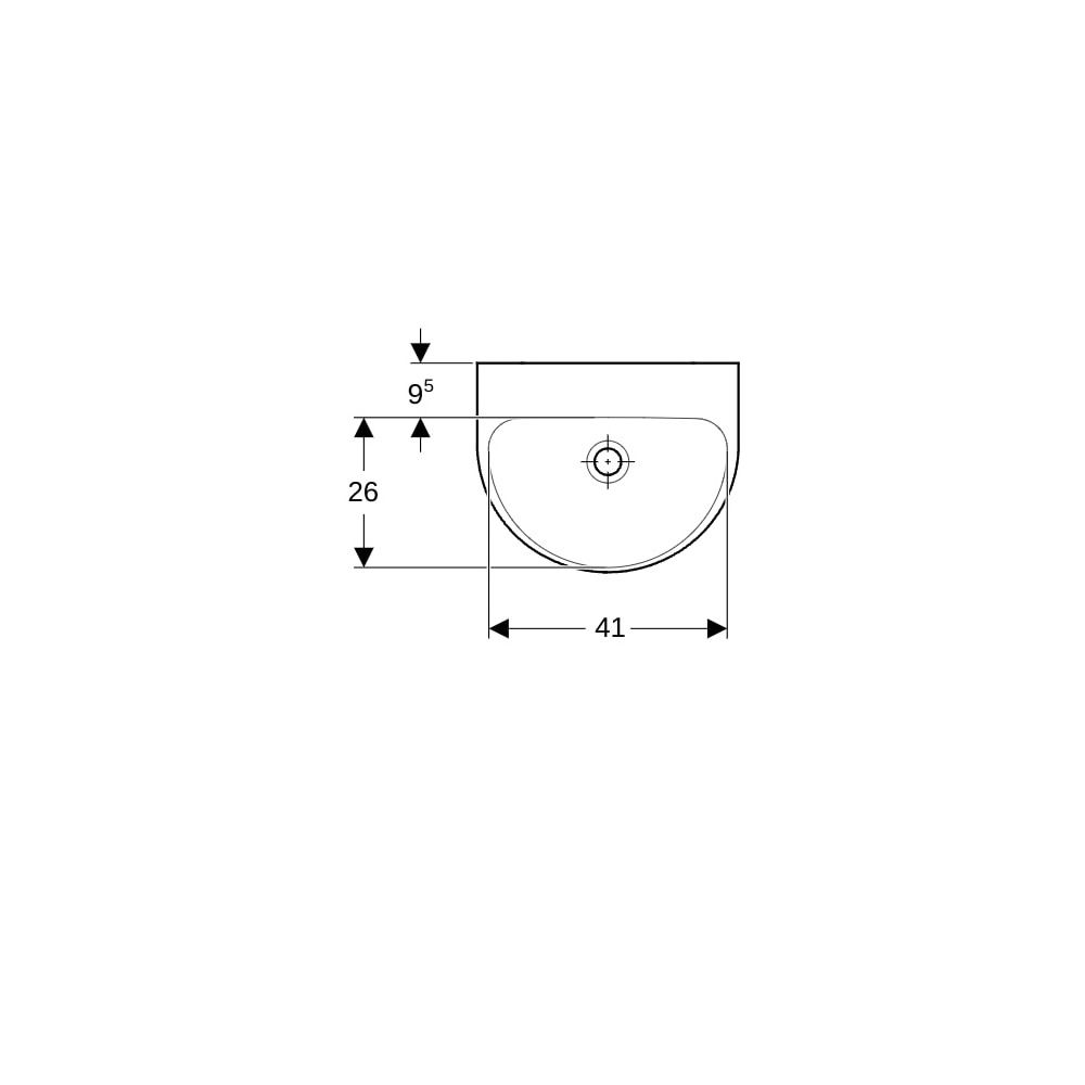 Geberit Renova Handwaschbecken mit asymmetrischem Überlauf, 45x17,3x36cm, ohne Hahnl... GEBERIT-500497011 4025416220541 (Abb. 7)