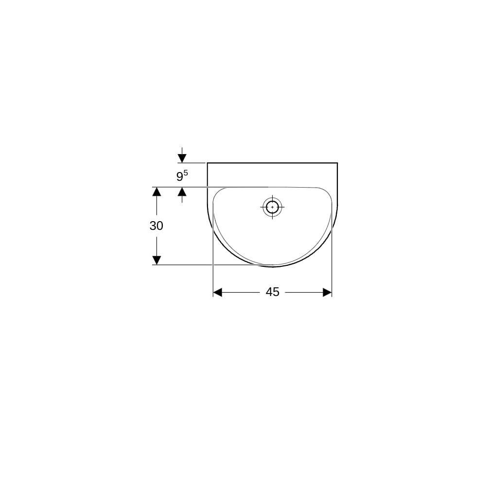Geberit Renova Handwaschbecken mit asymmetrischem Überlauf, 50x17,3x40cm, ohne Hahnl... GEBERIT-500577018 4025416221074 (Abb. 7)