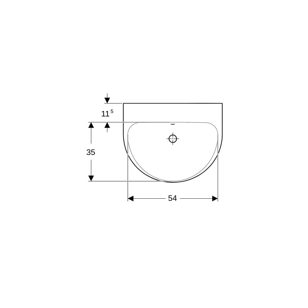 Geberit Renova Waschtisch, Breite 60cm, Tiefe 48cm, ohne Hahnloch, Überlauf sichtbar... GEBERIT-500659018 4025416142485 (Abb. 7)