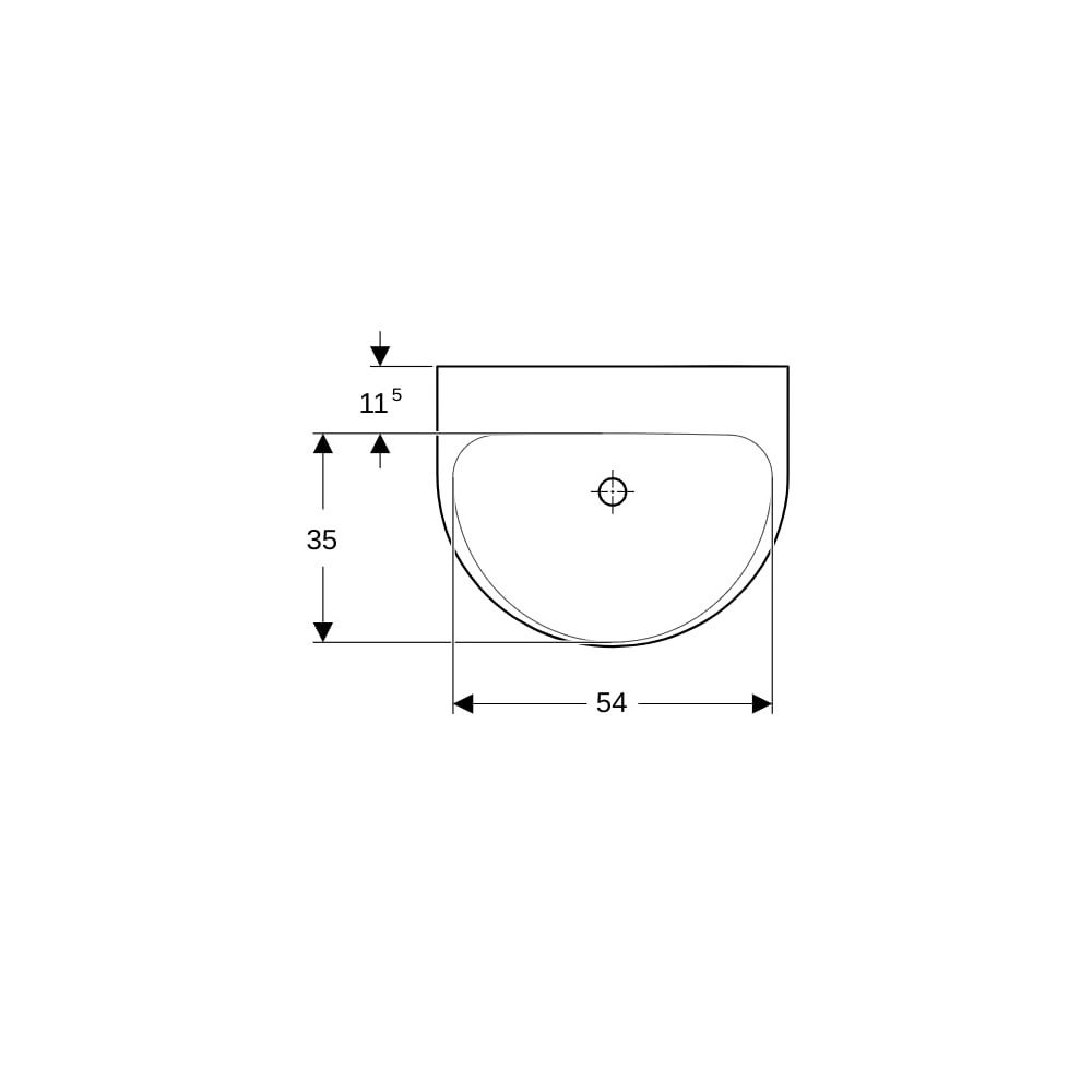Geberit Renova Waschtisch, Breite 60cm, Tiefe 48cm, ohne Hahnloch, ohne Überlauf, We... GEBERIT-500661011 4025416139881 (Abb. 7)