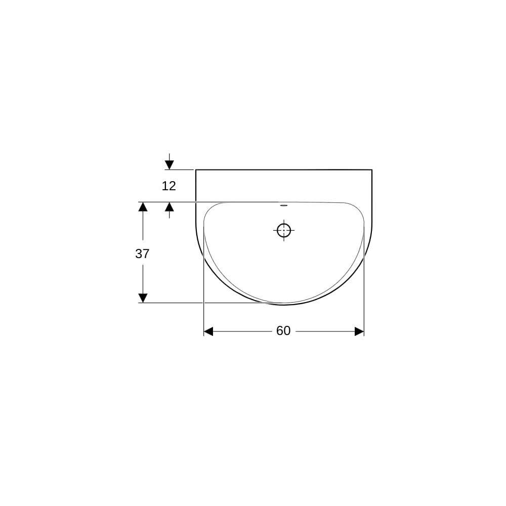 Geberit Renova Waschtisch, Breite 65cm, Tiefe 50cm, ohne Hahnloch, Überlauf sichtbar... GEBERIT-500663011 4025416139898 (Abb. 7)