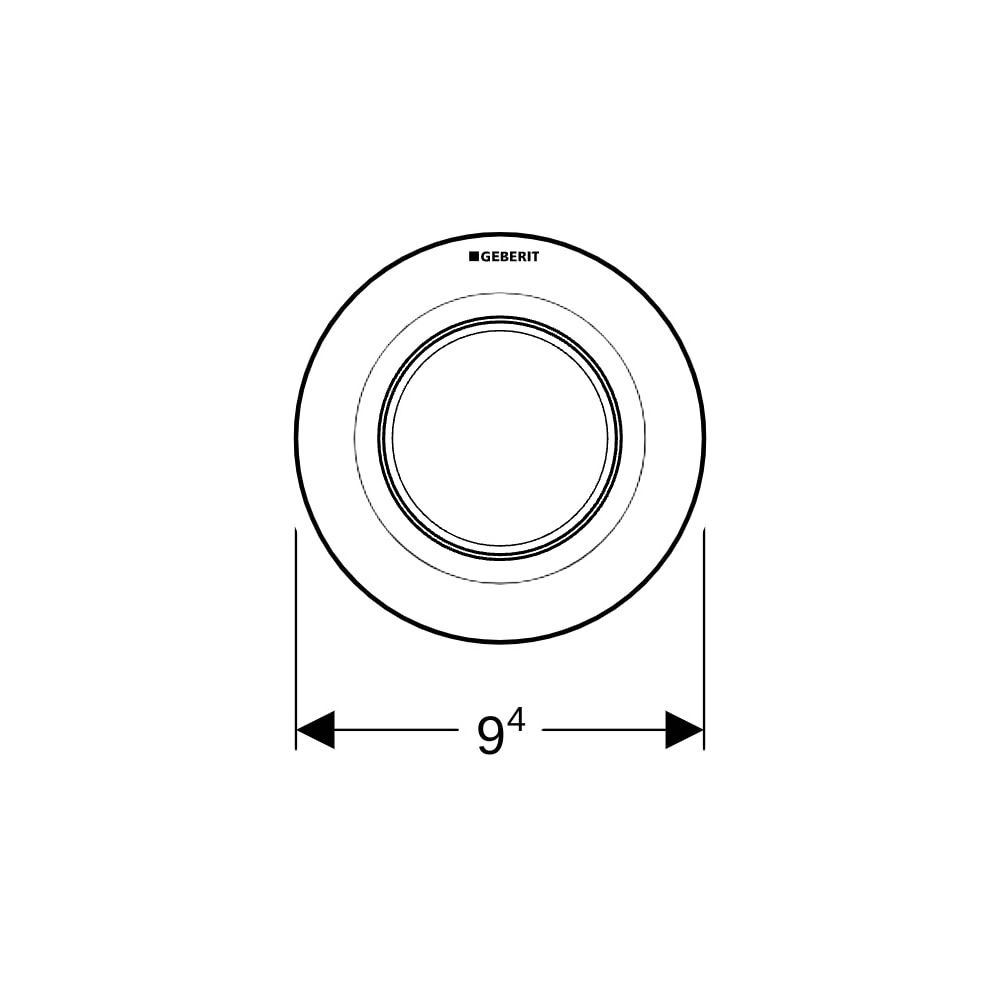 Geberit Typ 01 Fernbetätigung pneumatisch, 1-Mengen-Spülung, Unterputz-Drücker, Matt... GEBERIT-116040JQ1 4025410740533 (Abb. 4)