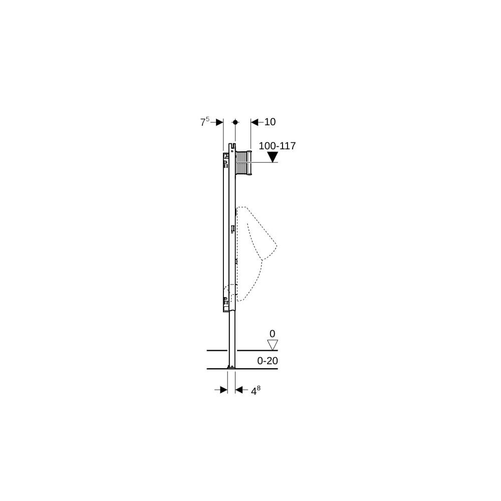 Geberit Duofix Basic Element für Urinal, 130cm, für Trockenbau, universell, für Urin... GEBERIT-458603005 4025416190752 (Abb. 7)
