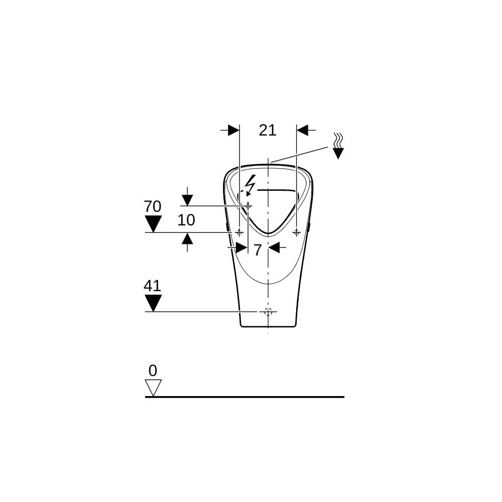 Geberit Renova Urinal trigonal, Zulauf von oben, Abgang nach hinten/unten T 30cm Abg... GEBERIT-501675008 4025410950871 (Abb. 8)