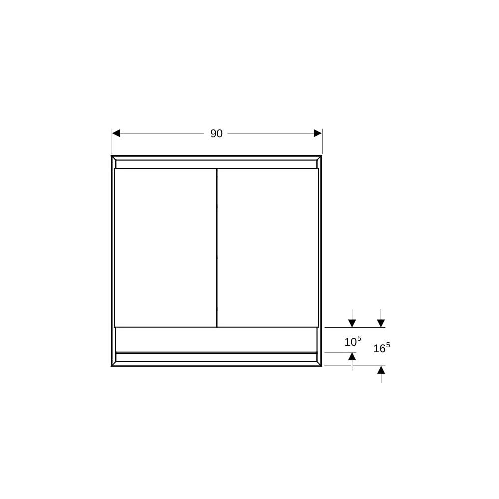 Geberit ONE Spiegelschrank mit Nische und ComfortLight, 2 Türen, UP-Montage, H 90cm ... GEBERIT-505823001 4025410935359 (Abb. 8)