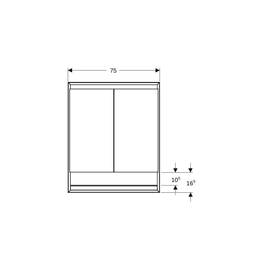 Geberit ONE Spiegelschrank mit Nische und ComfortLight, 2 Türen, UP-Montage, H 90cm ... GEBERIT-505822002 4025410935328 (Abb. 8)