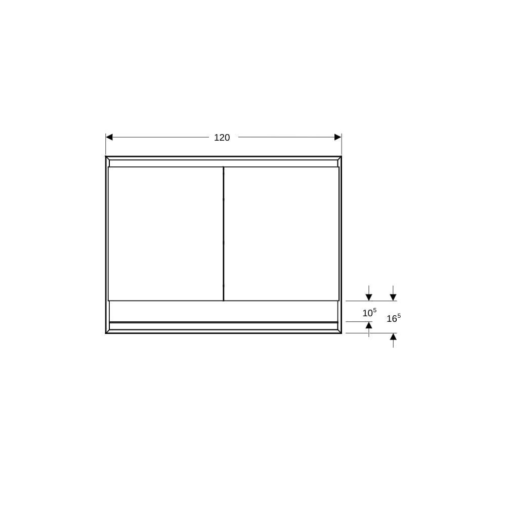 Geberit ONE Spiegelschrank mit Nische und ComfortLight, 2 Türen, UP-Montage, H 90cm ... GEBERIT-505825002 4025410935441 (Abb. 8)