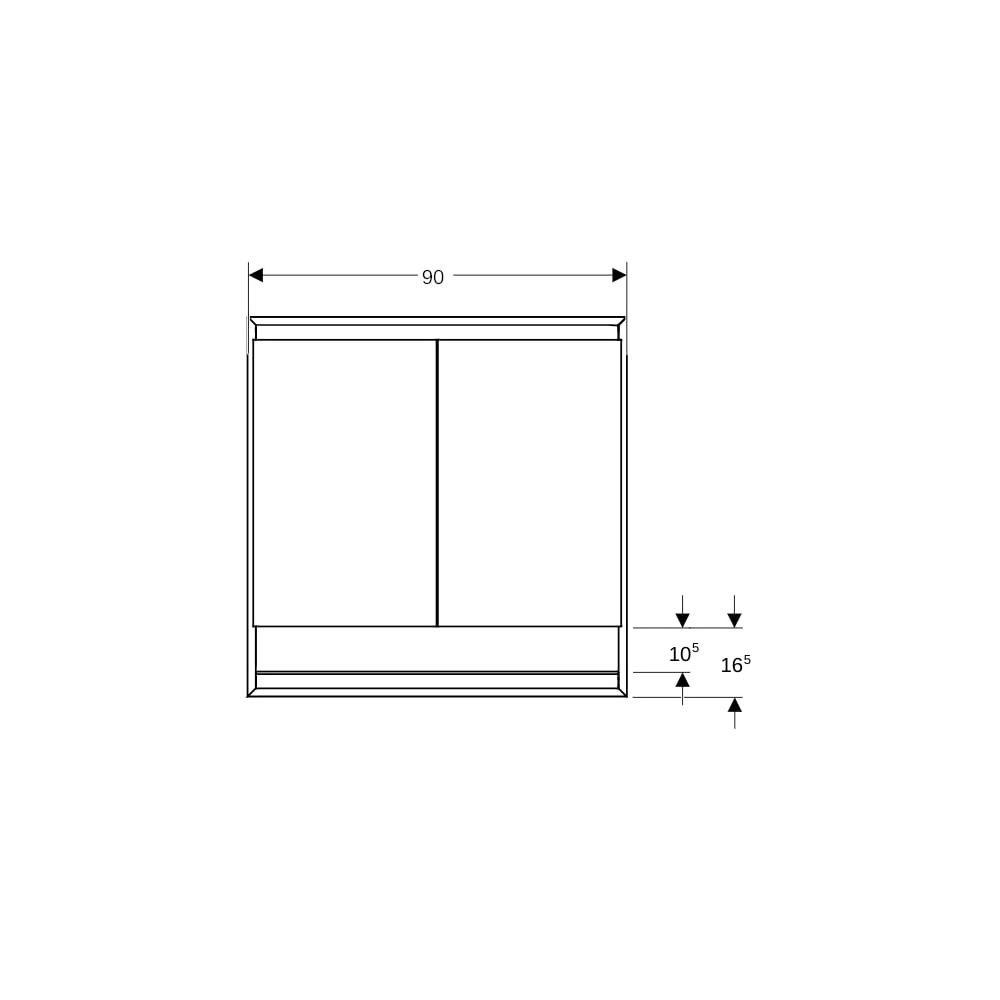 Geberit ONE Spiegelschrank mit Nische und ComfortLight, 2 Türen, UP-Montage, H 90cm ... GEBERIT-505823007 4025410077370 (Abb. 5)
