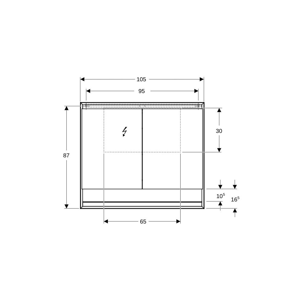 Geberit ONE Spiegelschrank mit Nische und ComfortLight, 2 Türen, AP-Montage, H 90cm ... GEBERIT-505834001 4025410935595 (Abb. 8)