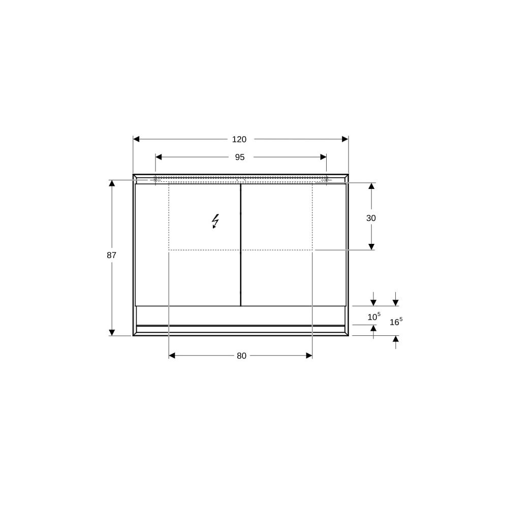 Geberit ONE Spiegelschrank mit Nische und ComfortLight, 2 Türen, AP-Montage, H 90cm ... GEBERIT-505835002 4025410935649 (Abb. 8)